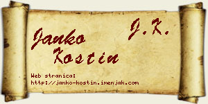 Janko Kostin vizit kartica
